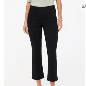NWT J. Crew Mid-Rise Flare Crop black jeans, size 33